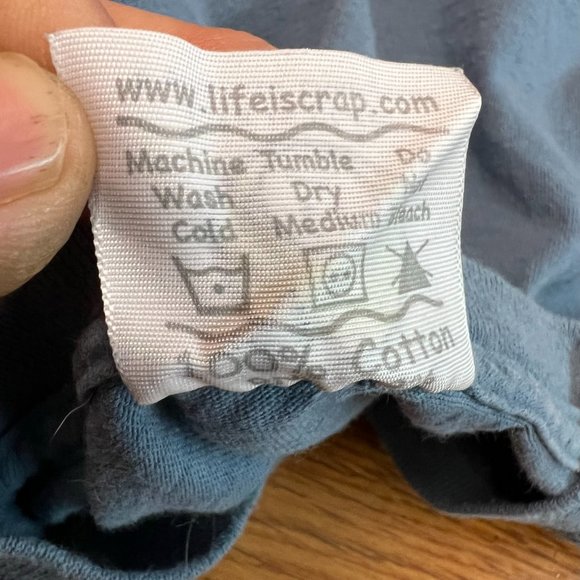 Life Is Crap Shirt Adult Size Large Blue Nautical Graphic Tee - Picture 6 of 7